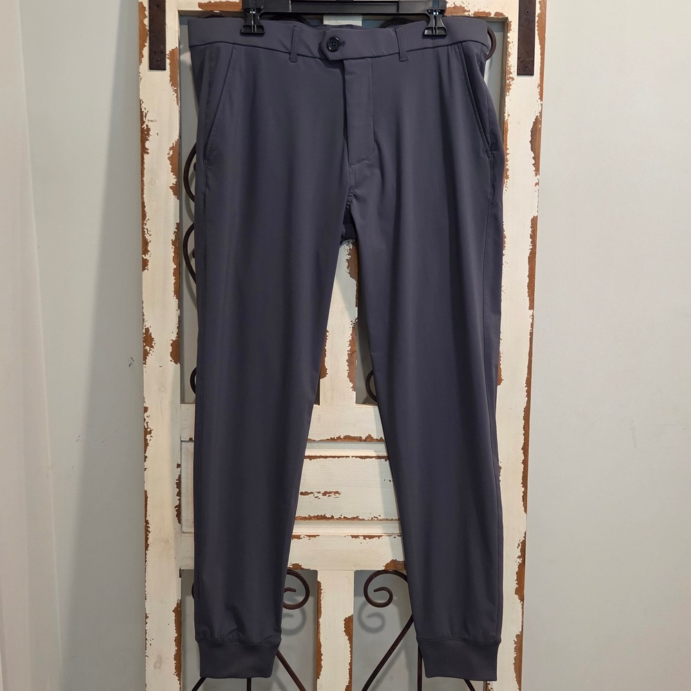 Greyson Montauk Joggers Mens 34 Charcoal Gray Golf Pants Tapered Cuffs